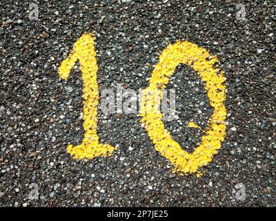 number ten painted on asphalt Stock Photo