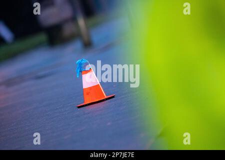 Illustration picture shows police activity at the site of a shooting incident in the Draaiboomstraat in Hoboken, Antwerp, Wednesday 08 March 2023. A man is in critical condition after being shot in the middle of the street. BELGA PHOTO JONAS ROOSENS Stock Photo