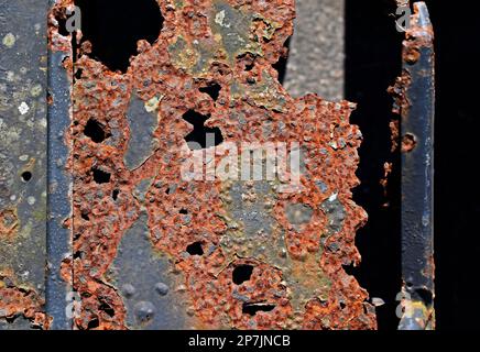 Metal corroded by rust texture background Stock Photo