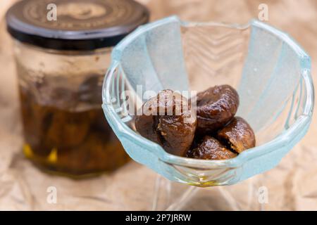 Figs with Olive Oil - Healthy Breakfast Stock Photo