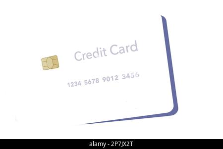 A credit card looks as if it is being laser cut out of a sheet of thick plastic in this unique and modern 3-d illustration. Stock Photo