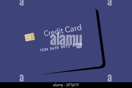 A credit card looks as if it is being laser cut out of a sheet of thick plastic in this unique and modern 3-d illustration. Stock Photo