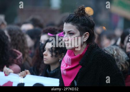 Rome, Italy. 08th Mar, 2023. 'Not one less', the demonstration for women's day in the capital. Rome Italy. March 8th 2023. Credit: antonio nardelli/Alamy Live News Credit: antonio nardelli/Alamy Live News Stock Photo