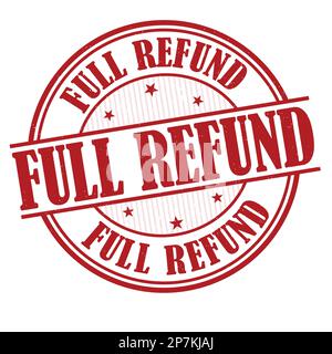 Full refund grunge rubber stamp on white background, vector illustration Stock Vector