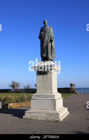 Statue of Spencer Compton the 8th Duke of Devonshire, near the Wish Tower, in Eastbourne, East Sussex, UK Stock Photo
