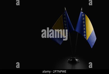 Small national flags of the Bosnia and Herzegovina on a white ...