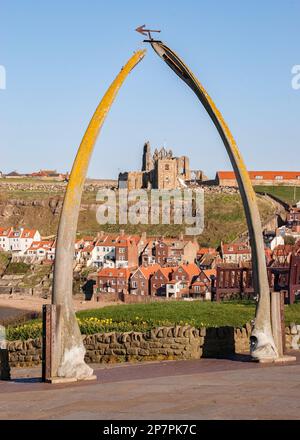 Whitby Whale Bone Arch Landmark & Historical Building Stock Photo