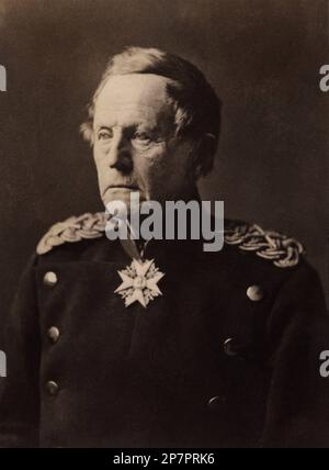 1890 c, GERMANY : Generalfeldmarschall Helmuth, Graf VON MOLTKE  ( known as Helmuth Karl Bernhard von Moltke before 1870 ) ( 1800 –  1891 ), was a German Field Marshal, thirty years chief of the staff of the Prussian army, widely regarded as one of the great strategists of the latter half of the 1800s, and the creator of a new, more modern method, of directing armies in the field. He is often referred to as Moltke the Elder to distinguish him from his nephew Helmuth Johann Ludwig von Moltke, who commanded the German army at the outbreak of World War I .- PRUSSIA  - POLITICO - POLITICA - POLITI Stock Photo