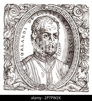 The flamand music composer ORLANDO DI LASSO ( Orlandus Lassus, Roland de Lassus, Roland Delattre, Orlande de Lassus , Roland de Lassus ) ( 1532 - possibly 1530 – June 14, 1594) was a Franco - Flemish composer of late Renaissance music . Along with Palestrina he is today considered to be the chief representative of the mature polyphonic style of the Franco - Flemish School, and he was the most famous and influential musician in Europe at the end of the 16th century .- COMPOSITORE  - CLASSICA - CLASSICAL - PORTRAIT - RITRATTO - MUSICISTA - MUSICA  - engraving - incisione  - barba - beard  - MUSI Stock Photo