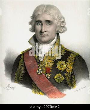 1830 ca  : Jean-Jacques Regis de CAMBACERES , duc de Parme ( 1753 - 1824 ) was a French lawyer and statesman, best remembered as the author of the Napoleonic code, which still forms the basis of French civil law. Cambaceres was homosexual, and is widely, but inaccurately, given credit for decriminalising homosexuality in France.  Portrait by artist Nicolas Eustache Maurin ( 1799 - 1850 ),  lithograph by Delpech, published in Paris circa 1830 - CODICE NAPOLEONICO - NAPOLEONE I BONAPARTE  - NOBILITY - NOBILI - NOBILTA' - REALI  - ROYALTY -  Napoleon - Buonaparte - engraving - incisione - collar Stock Photo