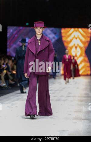 Melbourne, Australia - 6 Mar 2023, A model dressed by Leo Lin walks the ...