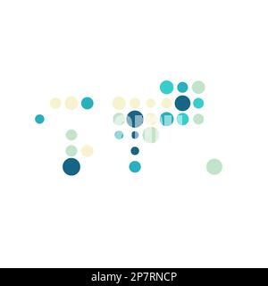 World Map Silhouette Pixelated generative pattern illustration Stock Vector