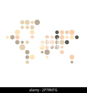 World Map Silhouette Pixelated generative pattern illustration Stock Vector