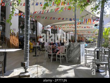 The outdoor patio and food court at The Village Market, Nairobi KE Stock Photo