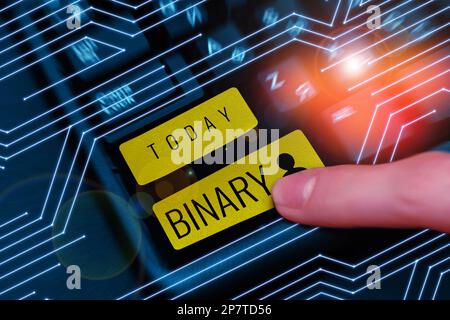 Conceptual display Binary. Business idea relating to using or denoting system of numerical notation of two Stock Photo