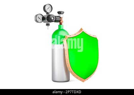 Shield System O2 Medical Oxygen Cylinder Isolated Stock Photo - Alamy