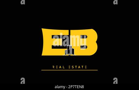 Real Estate letters Initials Monogram logo EB , BE Stock Vector