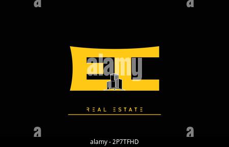 Real Estate letters Initials Monogram logo EC , CE Stock Vector