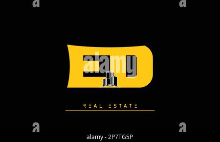 Real Estate letters Initials Monogram logo ED , DE Stock Vector
