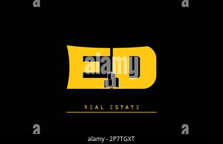 Real Estate letters Initials Monogram logo ED , DE Stock Vector