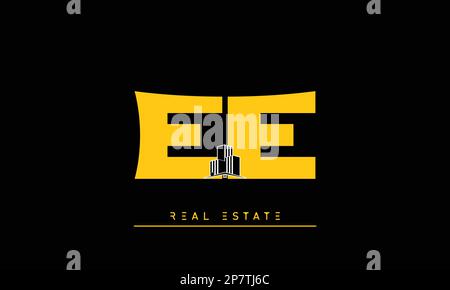 Real Estate letters Initials Monogram logo EE Stock Vector