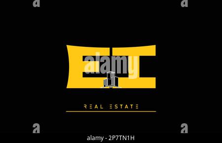 Real Estate letters Initials Monogram logo EI , IE Stock Vector