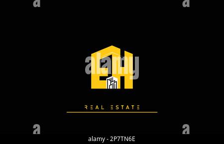Real Estate letters Initials Monogram logo EH , HE Stock Vector
