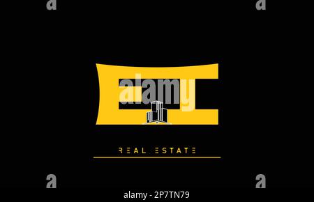 Real Estate letters Initials Monogram logo EI , IE Stock Vector