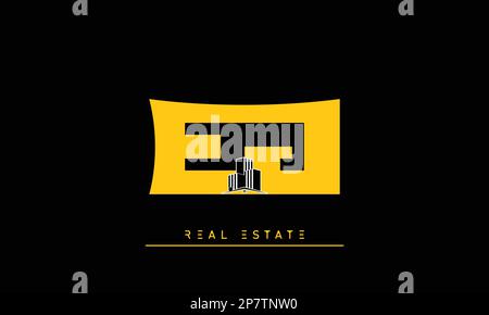 Real Estate letters Initials Monogram logo EJ , JE Stock Vector
