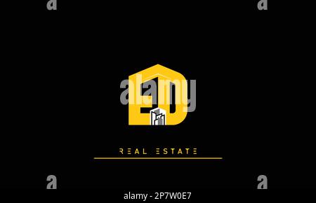 Real Estate letters Initials Monogram logo ED , DE Stock Vector