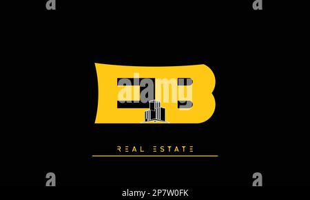 Real Estate letters Initials Monogram logo EB , BE Stock Vector