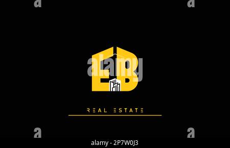 Real Estate letters Initials Monogram logo EB , BE Stock Vector