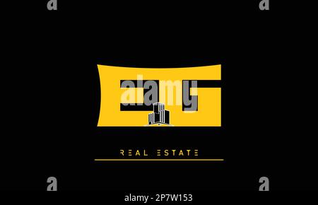 Real Estate letters Initials Monogram logo EG , GE Stock Vector