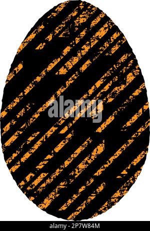 Grunge duo tone Easter egg shape. Vector illustration. Isolated. Weathered distress Easter holiday symbol. Dirty artistic design element for print Stock Vector