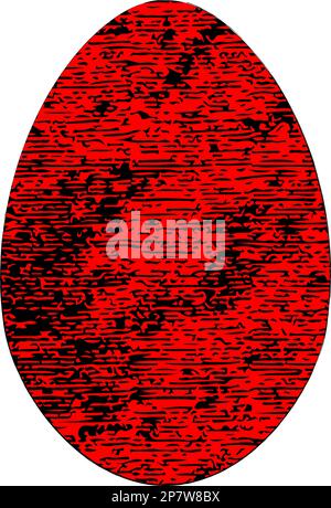 Grunge duo tone Easter egg shape. Vector illustration. Isolated. Weathered distress Easter holiday symbol. Artistic design element for print, template Stock Vector