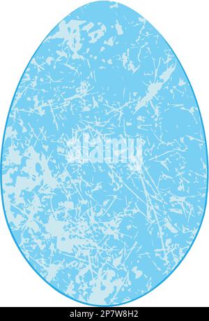 Grunge duo tone Easter egg shape. Vector illustration. Isolated. Weathered distress Easter holiday symbol. Artistic design element for print, template Stock Vector