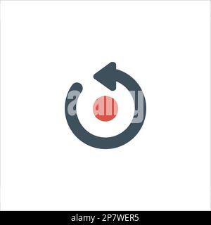 History backup icon. Circle arrow back. Countdown time. Return time. Past time. Stock vector illustration isolated on white background. Stock Vector