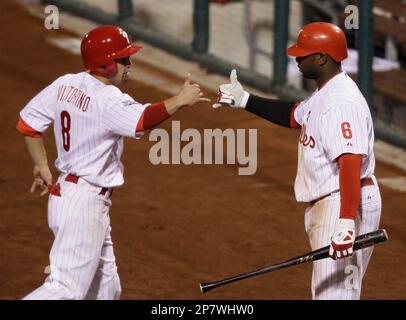 Philadelphia Phillies outfielder Shane Victorino (8) batting