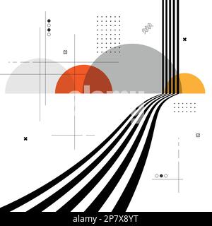 Abstract geometric city lines background Stock Vector