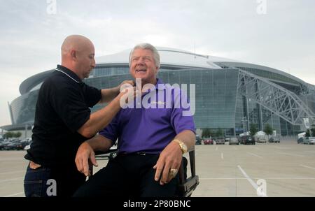 Dallas Cowboys head coach Jimmy Johnson displays his Super Bowl XXVII championship  ring on Wednesday, June 3, 1993 in Irving, Texas. The ring has a dazzling  five-point-shaped diamond in the center with