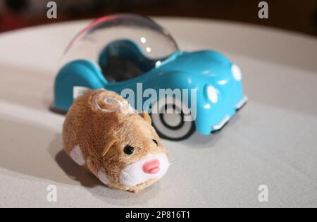 A hamster from Zhu Zhu Pets, by Cepia, is one of sixteen toys