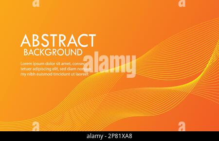 Abstract wave background.orange colour.Element for design. Digital frequency track equalizer. Stylized line art. Curved wavy line smooth stripe Vector Stock Vector