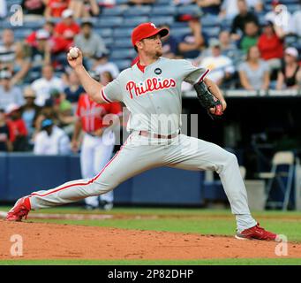 Photo: Philadelphia Phillies closer Brad Lidge pitches during game 1 of the  NLCS in Philadelphia - PHI20101016325 