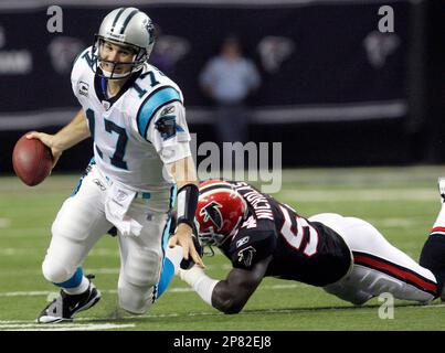 Carolina Panthers quarterback Jake Delhomme throws a pass in the first  quarter against the New York Giants at Giants Stadium in East Rutherford,  New Jersey on August 17, 2009. UPI /John Angelillo