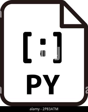 File formats vector icon illustration | .py , python Stock Vector
