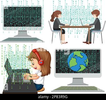 Set of mix the computer code illustration Stock Vector Image & Art - Alamy