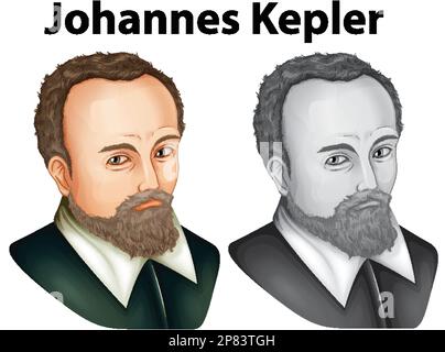 Johannes Kepler portrait vector illustration Stock Vector