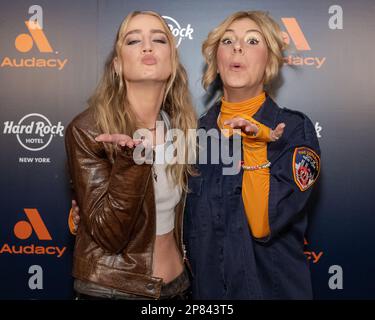 New York, USA. 08th Mar, 2023. Ingrid Andress and Jax arrive on the red carpet for Audacy's “Leading Ladies” event in honor of International Women's Day at the Hard Rock Hotel in New York, New York, on Mar. 8, 2023. (Photo by Gabriele Holtermann/Sipa USA) Credit: Sipa USA/Alamy Live News Stock Photo