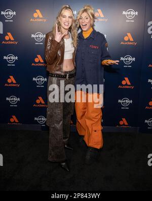 New York, USA. 08th Mar, 2023. Ingrid Andress and Jax arrive on the red carpet for Audacy's “Leading Ladies” event in honor of International Women's Day at the Hard Rock Hotel in New York, New York, on Mar. 8, 2023. (Photo by Gabriele Holtermann/Sipa USA) Credit: Sipa USA/Alamy Live News Stock Photo