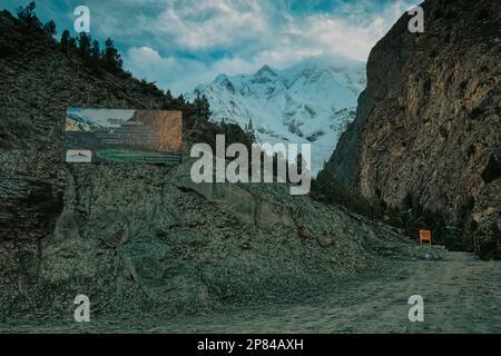 World’s highest-altitude natural cricket stadium built in Pakistan’s scenic region of Gilgit-Baltistan was opened. The Pissan Cricket Stadium is locat Stock Photo